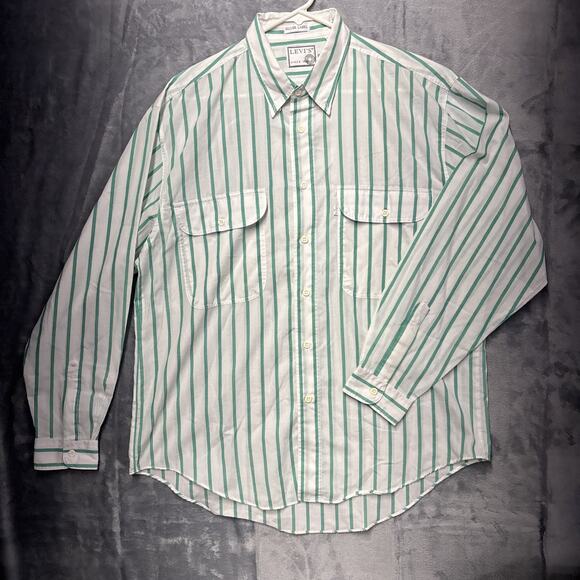 Men's Large Levi's Silver Label Button Down Striped Shirt - Picture 1 of 10